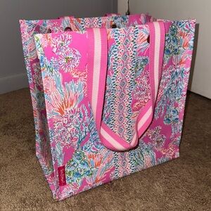 lily pulitzer eco tote bag! 
multiple bright/vibrant colors
large size!